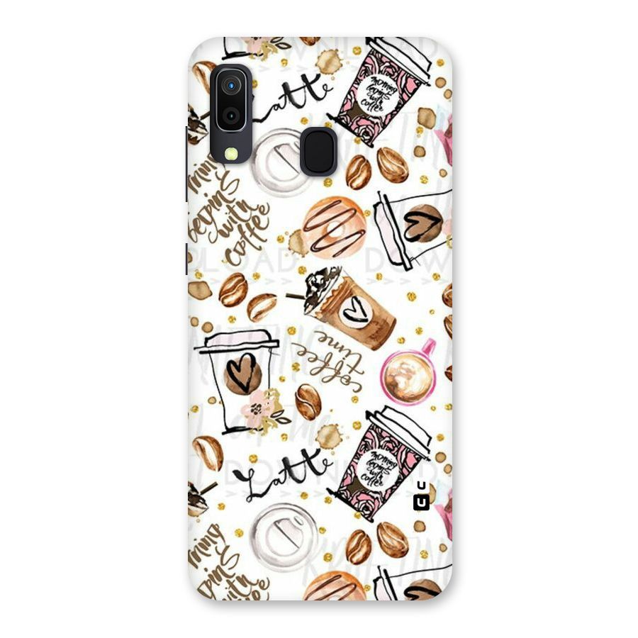 Cute Coffee Pattern Back Case for Galaxy A30