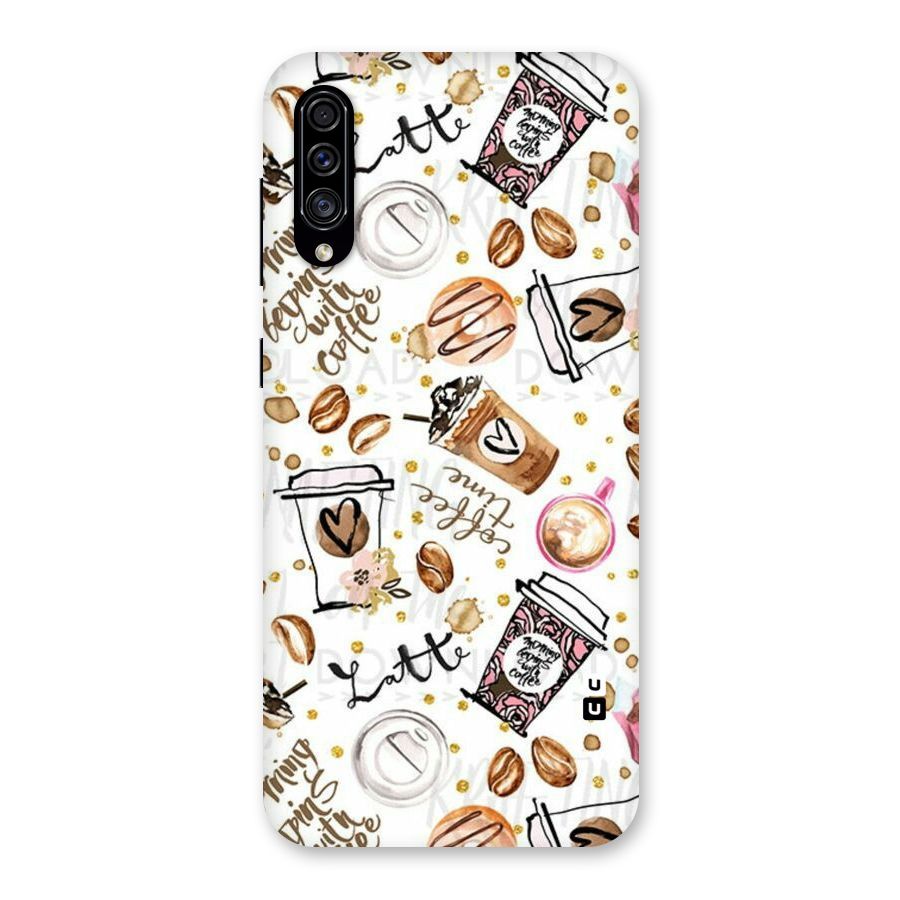 Cute Coffee Pattern Back Case for Galaxy A30s