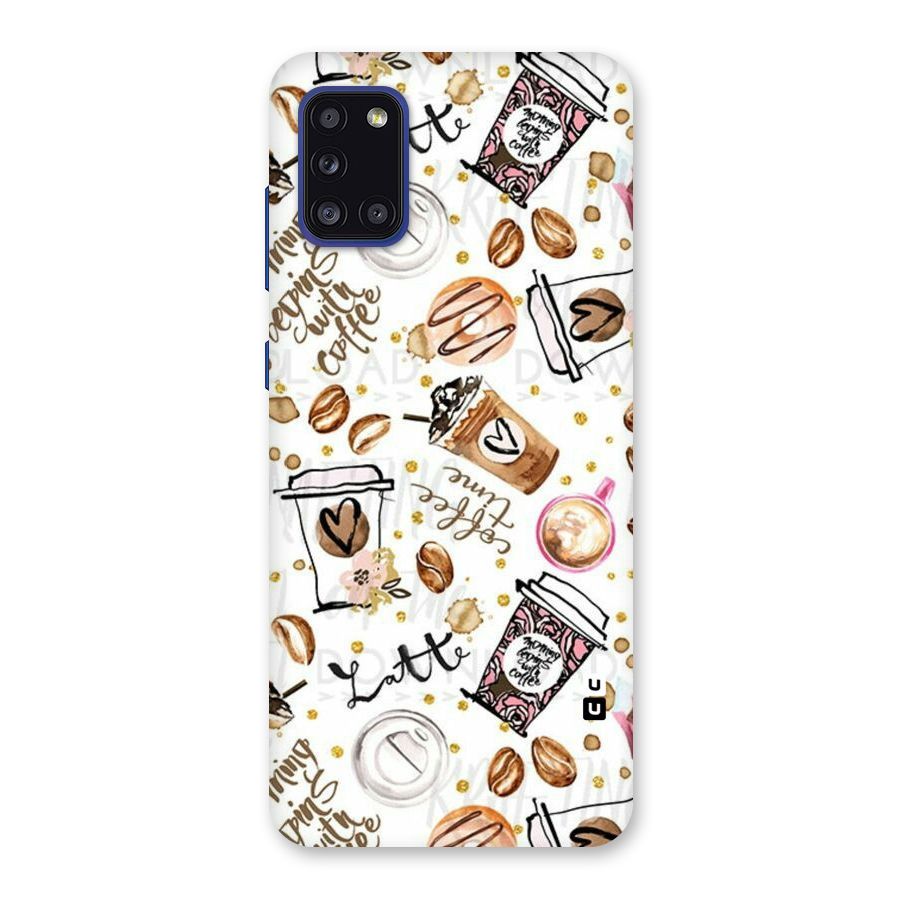 Cute Coffee Pattern Back Case for Galaxy A31