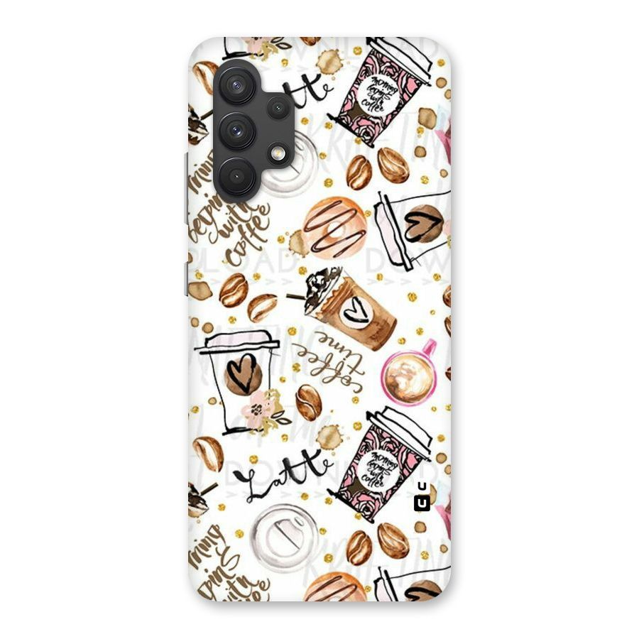 Cute Coffee Pattern Back Case for Galaxy A32