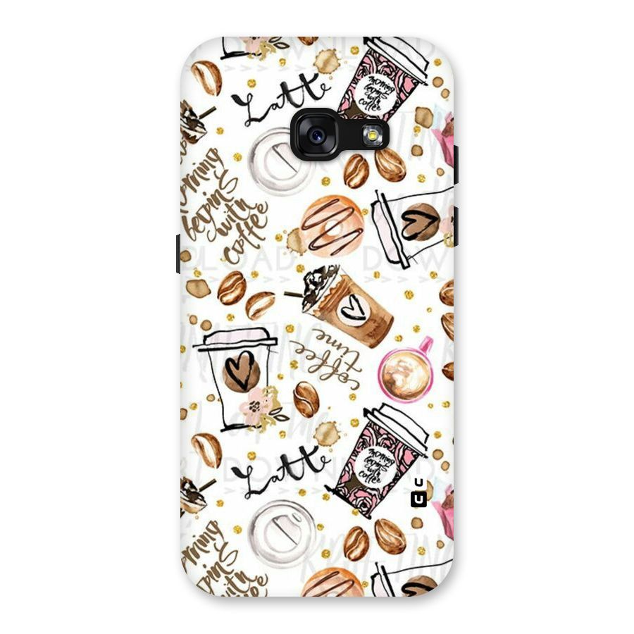 Cute Coffee Pattern Back Case for Galaxy A3 (2017)