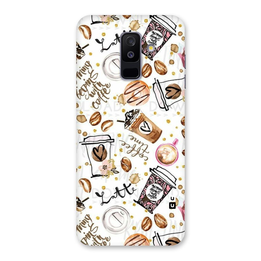 Cute Coffee Pattern Back Case for Galaxy A6 Plus