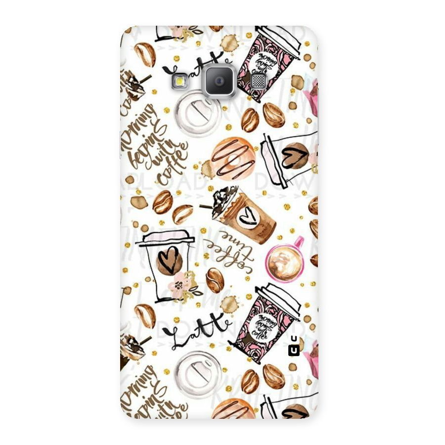Cute Coffee Pattern Back Case for Galaxy A7
