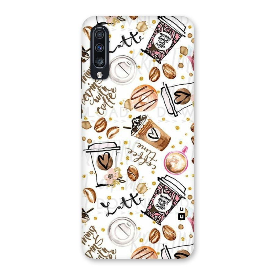 Cute Coffee Pattern Back Case for Galaxy A70s