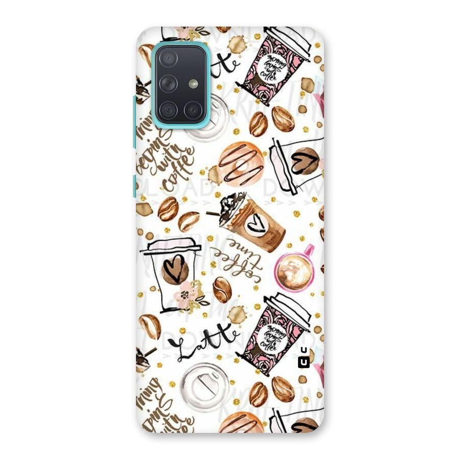 Cute Coffee Pattern Back Case for Galaxy A71