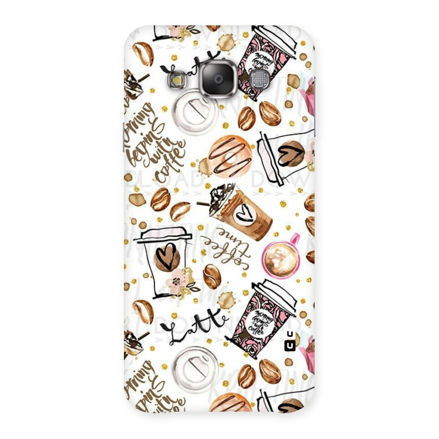Cute Coffee Pattern Back Case for Galaxy E7