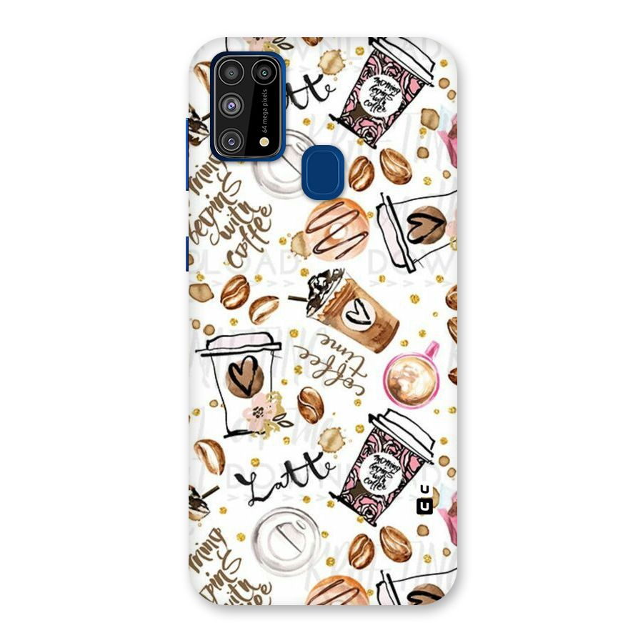 Cute Coffee Pattern Back Case for Galaxy F41