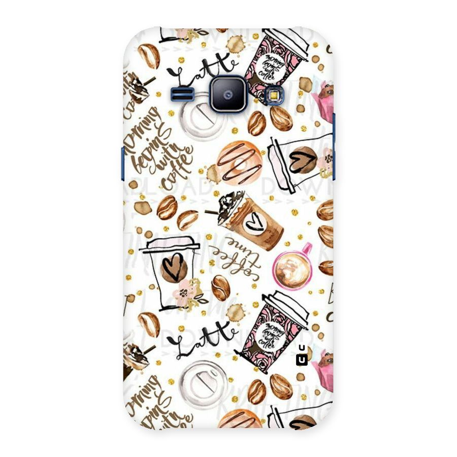 Cute Coffee Pattern Back Case for Galaxy J1