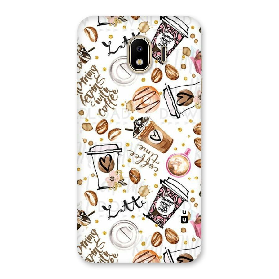Cute Coffee Pattern Back Case for Galaxy J4