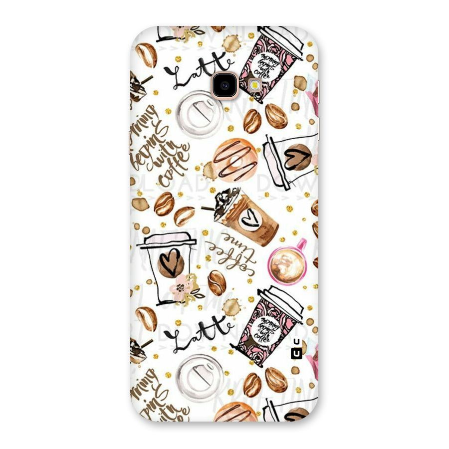 Cute Coffee Pattern Back Case for Galaxy J4 Plus