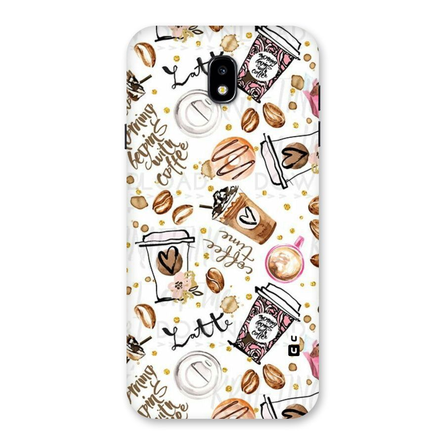 Cute Coffee Pattern Back Case for Galaxy J7 Pro