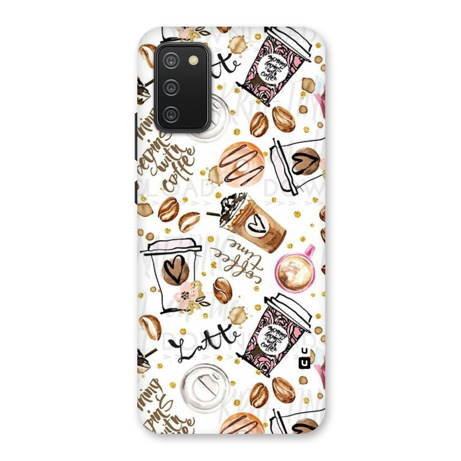 Cute Coffee Pattern Back Case for Galaxy M02s