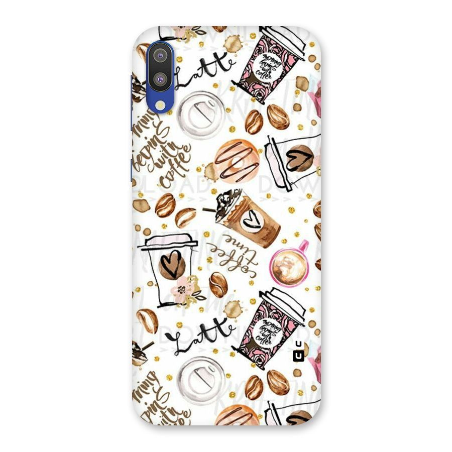 Cute Coffee Pattern Back Case for Galaxy M10