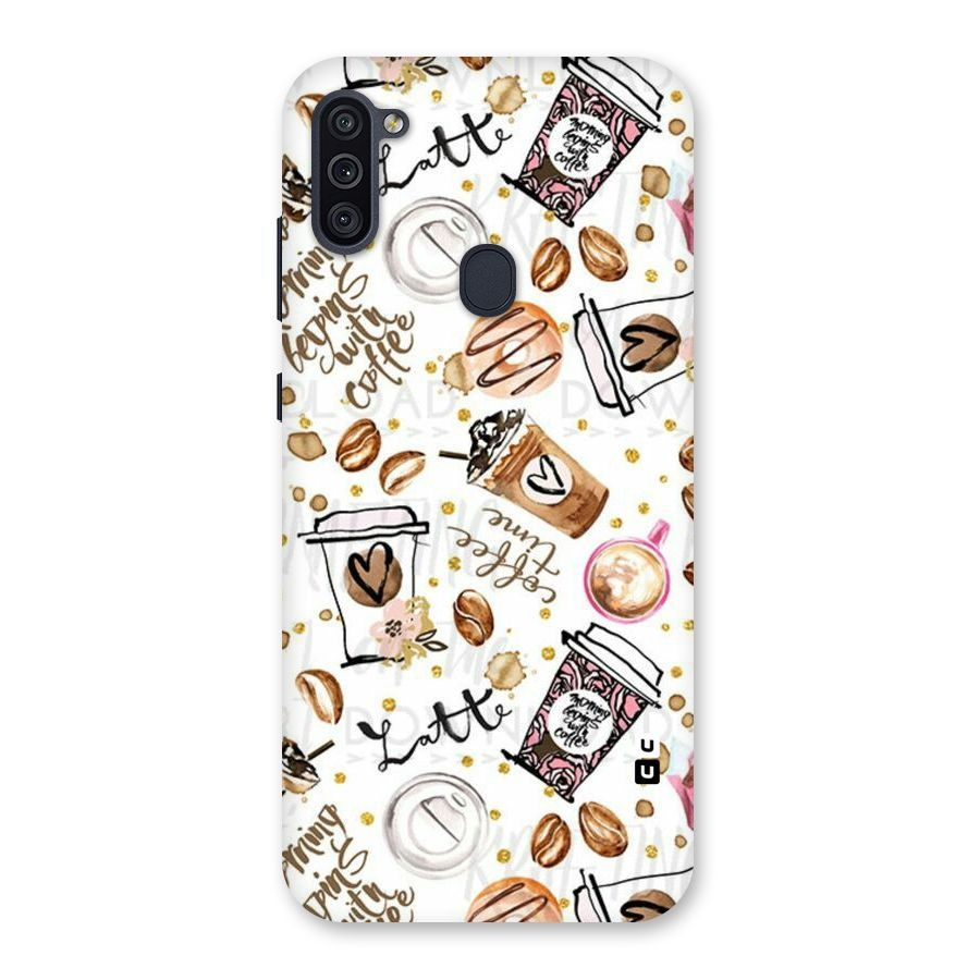 Cute Coffee Pattern Back Case for Galaxy M11