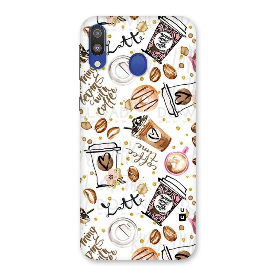 Cute Coffee Pattern Back Case for Galaxy M20