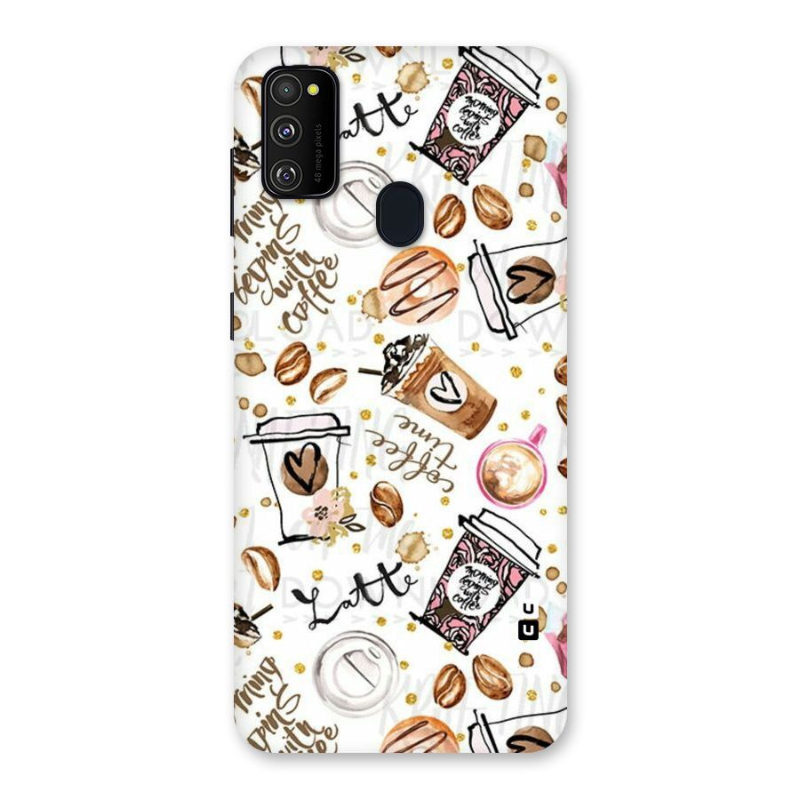 Cute Coffee Pattern Back Case for Galaxy M30s