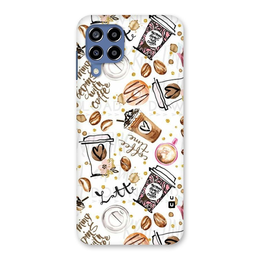Cute Coffee Pattern Back Case for Galaxy M53 5G
