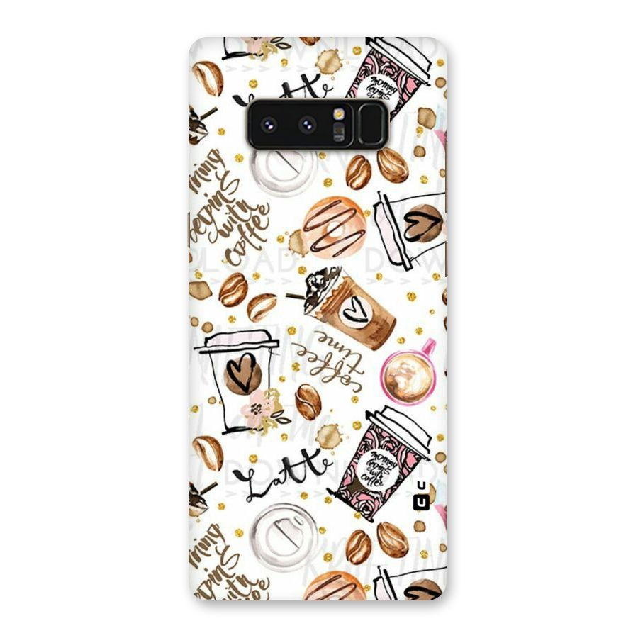 Cute Coffee Pattern Back Case for Galaxy Note 8