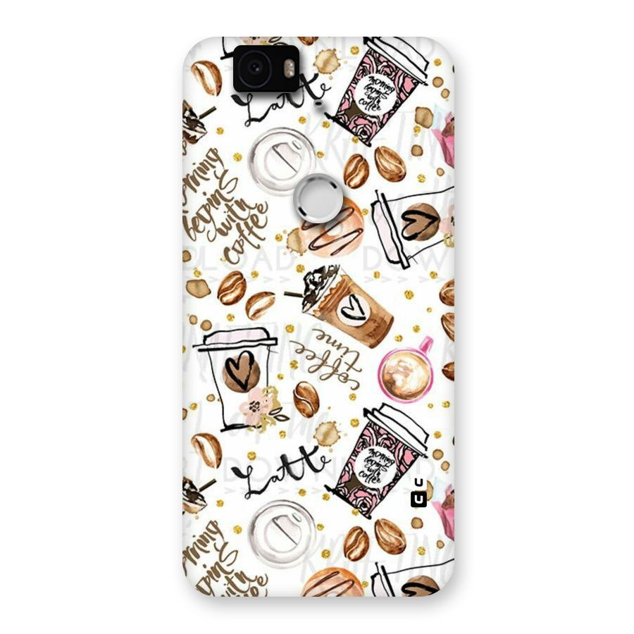 Cute Coffee Pattern Back Case for Google Nexus-6P