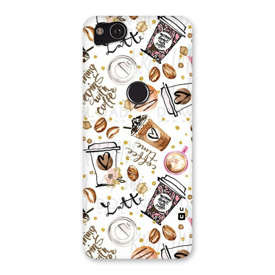 Cute Coffee Pattern Back Case for Google Pixel 2