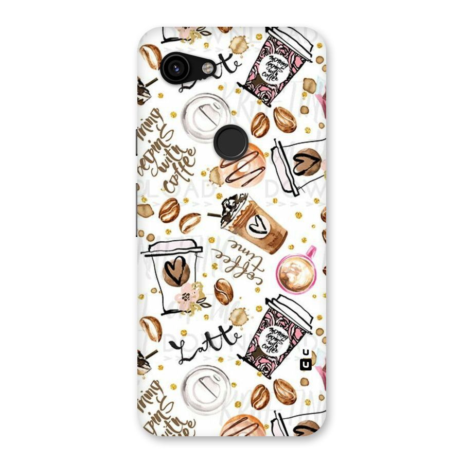 Cute Coffee Pattern Back Case for Google Pixel 3a