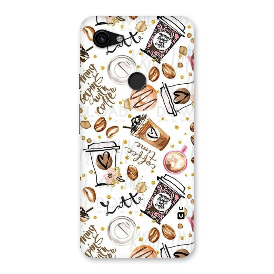 Cute Coffee Pattern Back Case for Google Pixel 3a XL