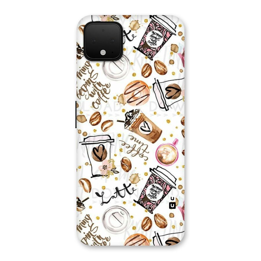 Cute Coffee Pattern Back Case for Google Pixel 4 XL
