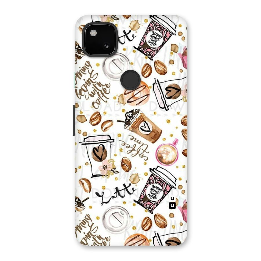 Cute Coffee Pattern Back Case for Google Pixel 4a