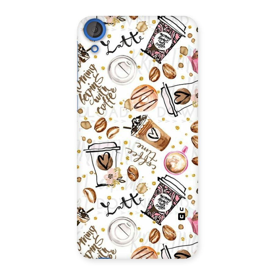 Cute Coffee Pattern Back Case for HTC Desire 820