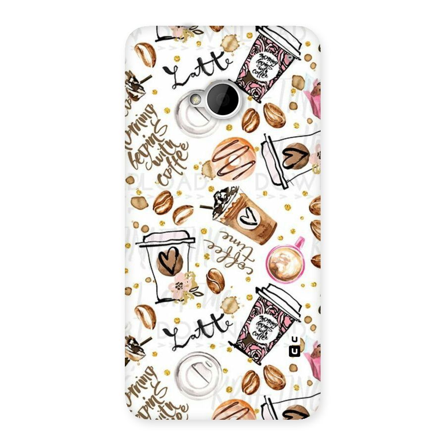 Cute Coffee Pattern Back Case for HTC One M7
