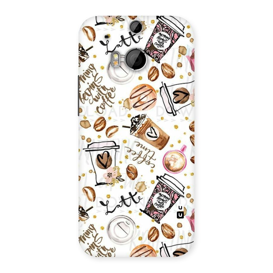 Cute Coffee Pattern Back Case for HTC One M8