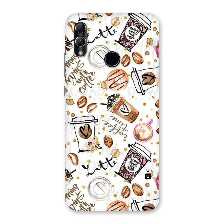 Cute Coffee Pattern Back Case for Honor 10 Lite