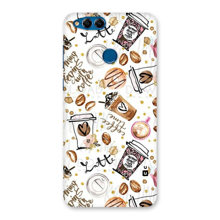 Cute Coffee Pattern Back Case for Honor 7X