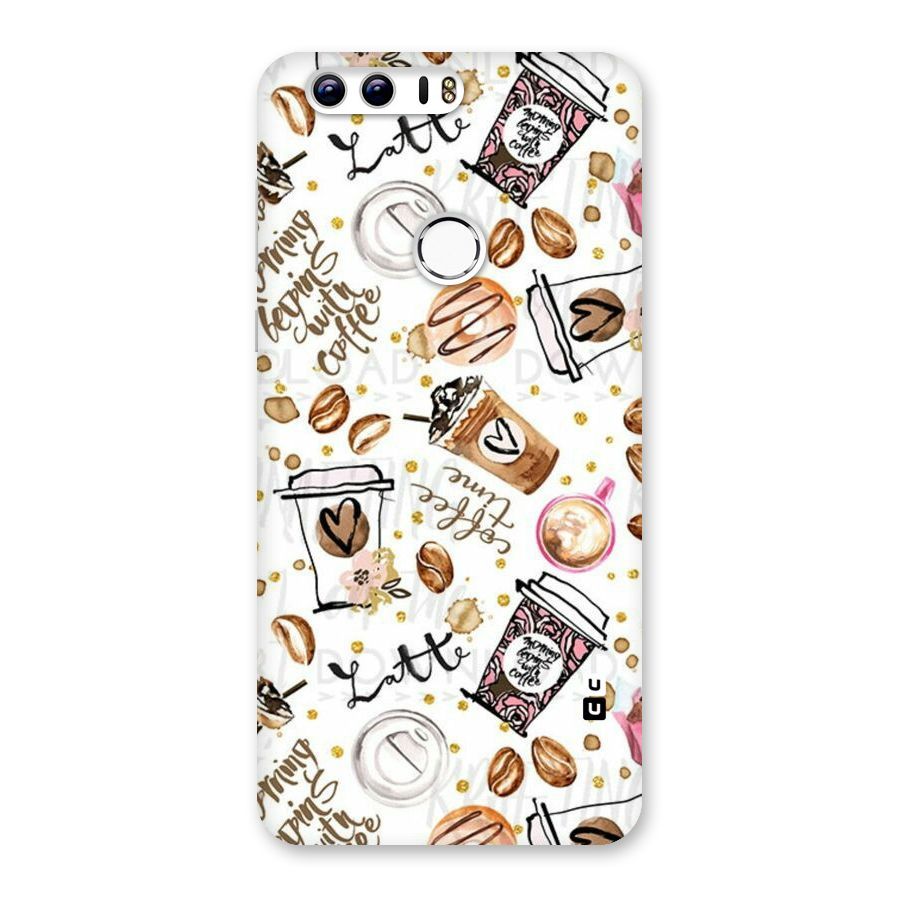 Cute Coffee Pattern Back Case for Honor 8