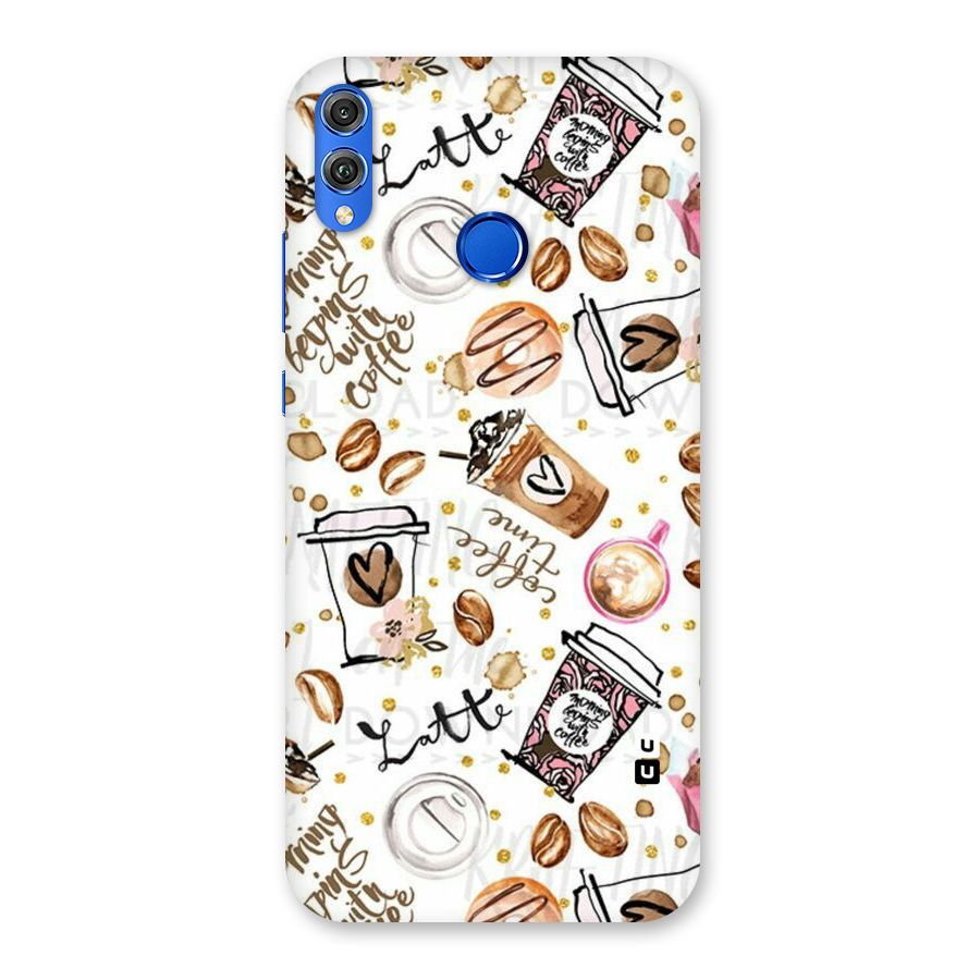 Cute Coffee Pattern Back Case for Honor 8X
