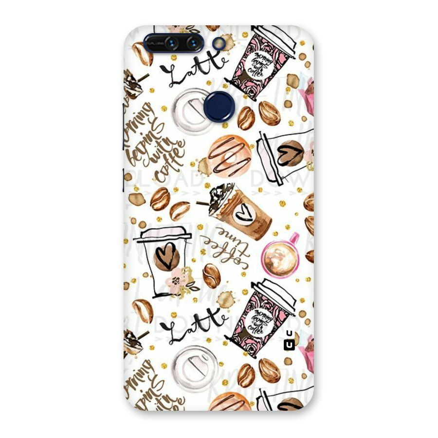 Cute Coffee Pattern Back Case for Honor 8 Pro