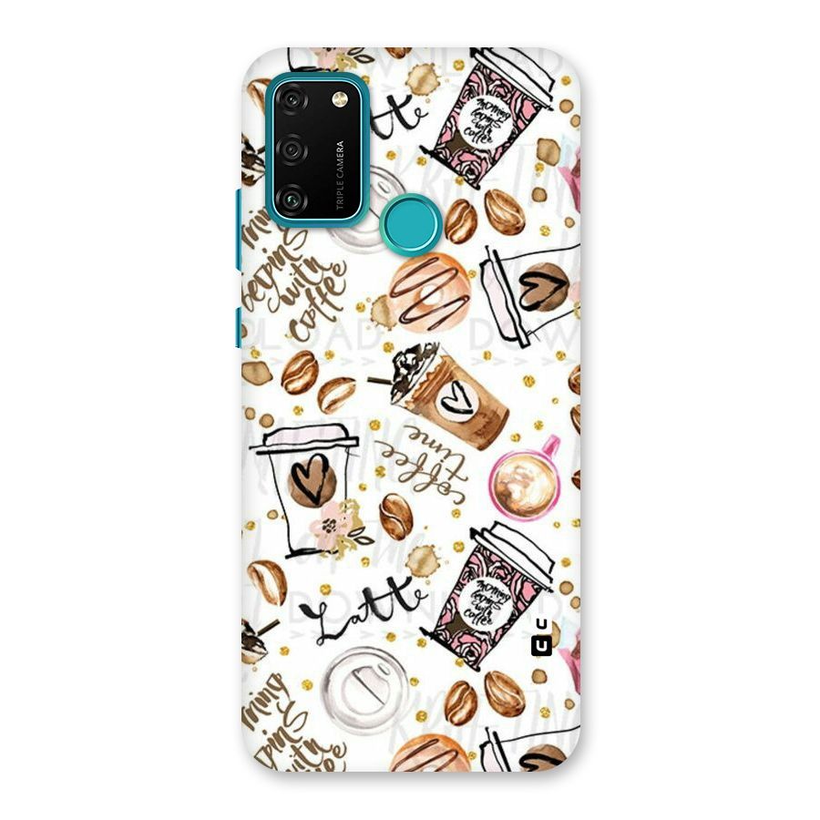 Cute Coffee Pattern Back Case for Honor 9A