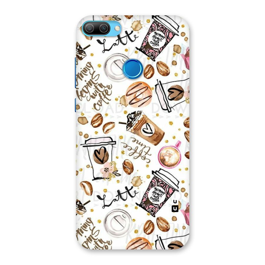 Cute Coffee Pattern Back Case for Honor 9N