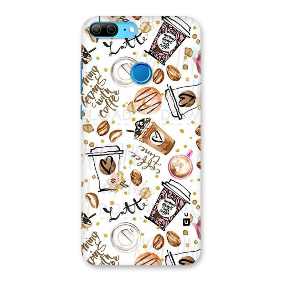 Cute Coffee Pattern Back Case for Honor 9 Lite