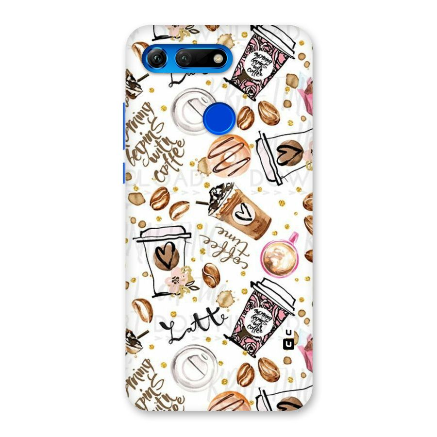 Cute Coffee Pattern Back Case for Honor View 20