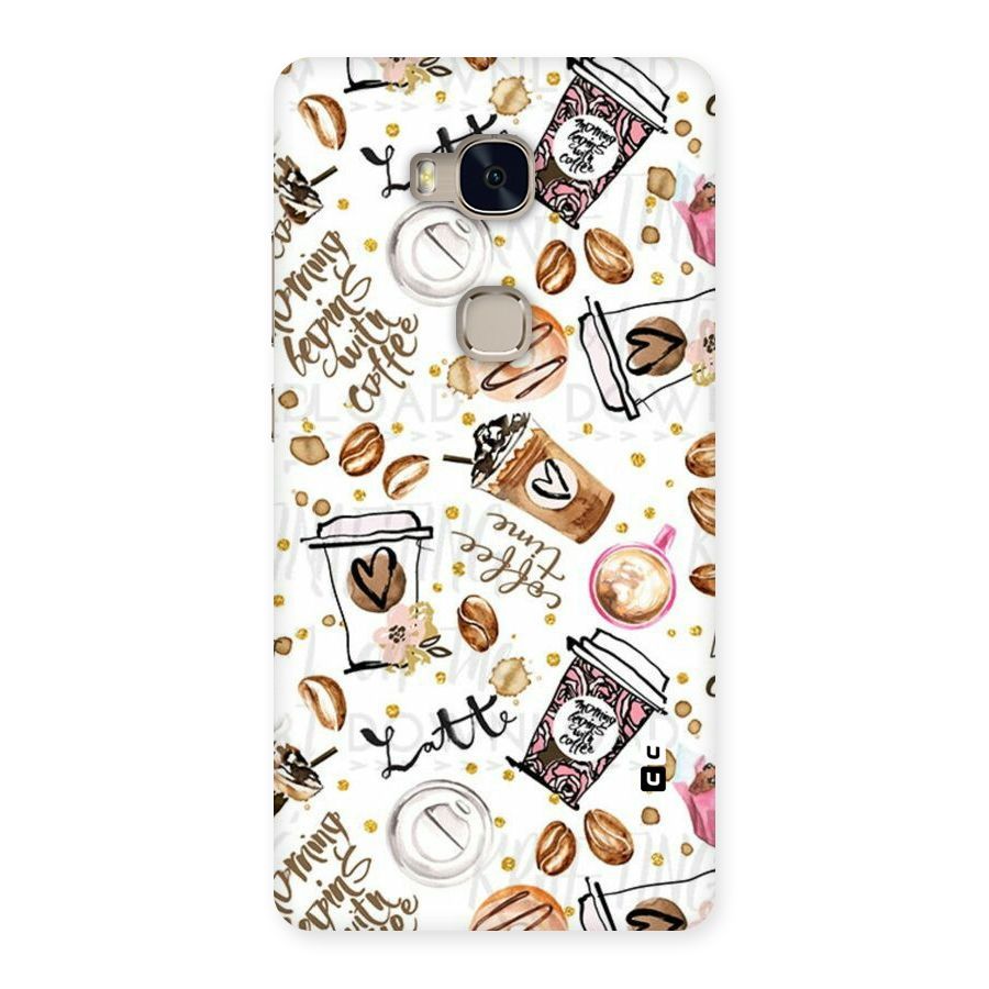 Cute Coffee Pattern Back Case for Huawei Honor 5X