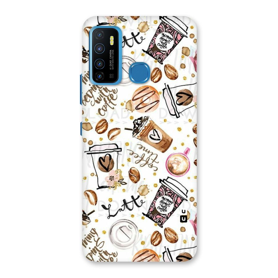 Cute Coffee Pattern Back Case for Infinix Hot 9