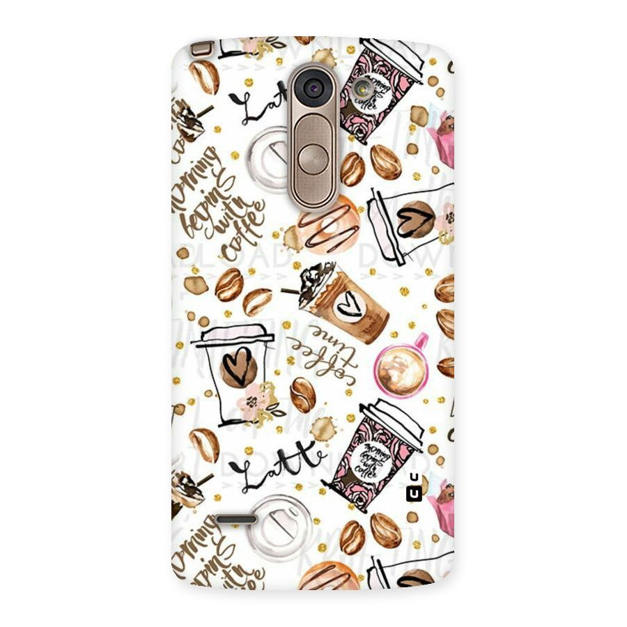 Cute Coffee Pattern Back Case for LG G3 Stylus