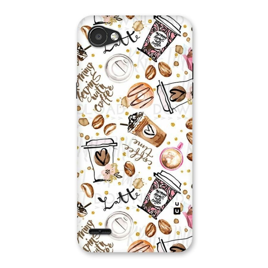 Cute Coffee Pattern Back Case for LG Q6