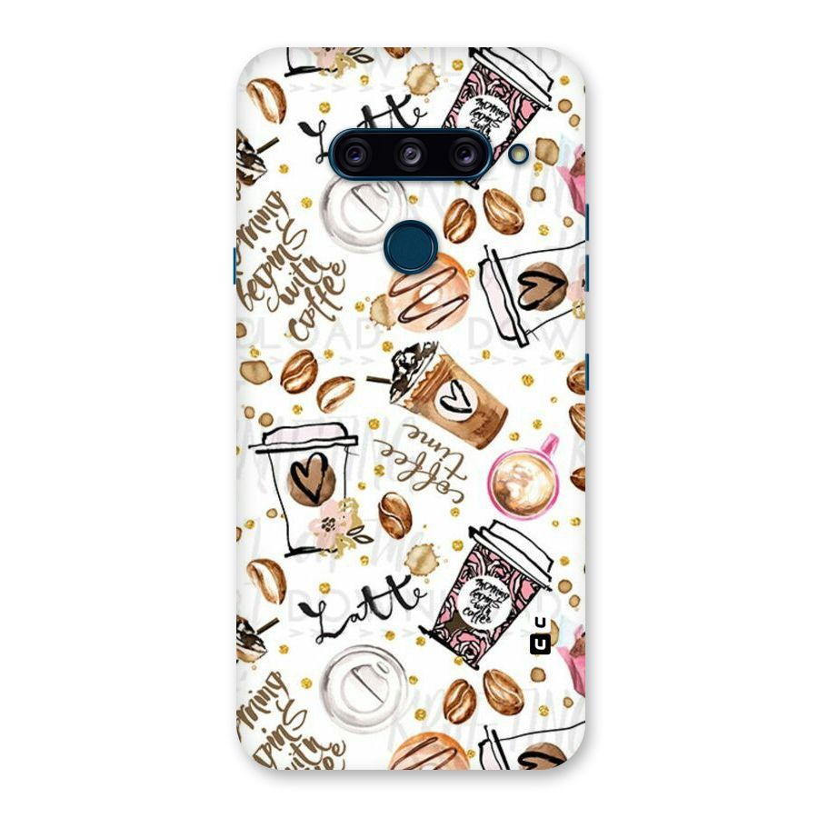 Cute Coffee Pattern Back Case for LG  V40 ThinQ