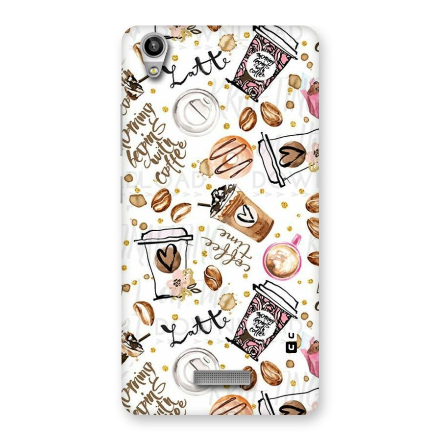 Cute Coffee Pattern Back Case for Lava-Pixel-V1
