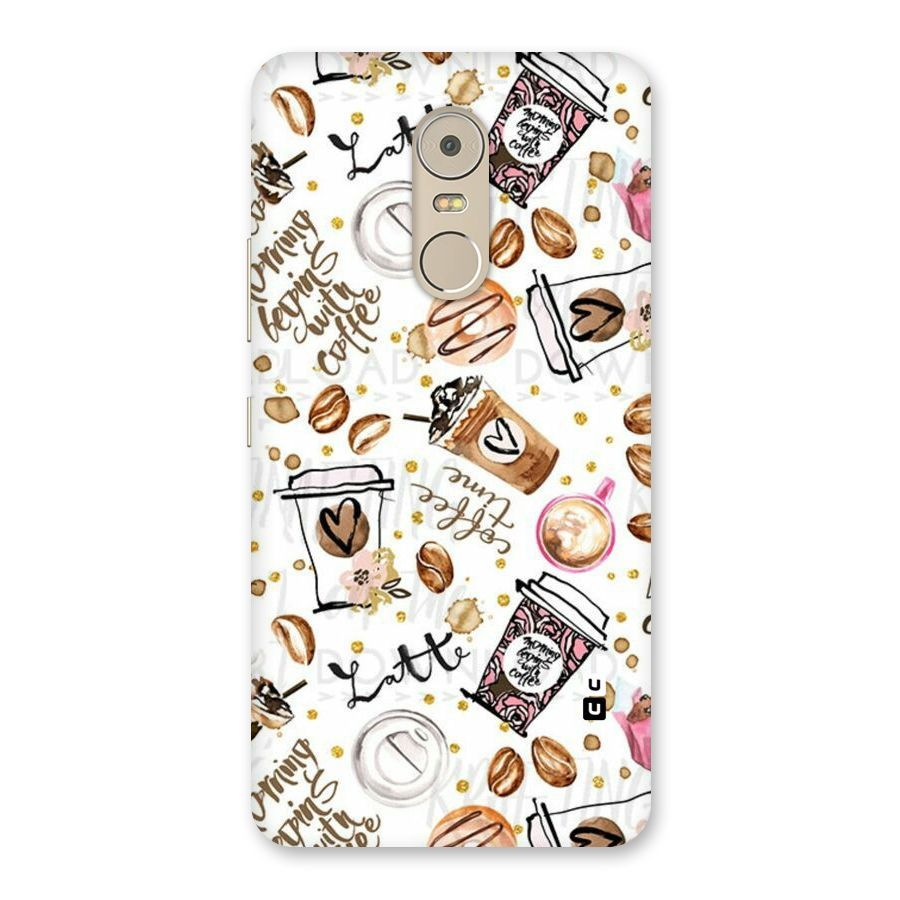 Cute Coffee Pattern Back Case for Lenovo K6 Note
