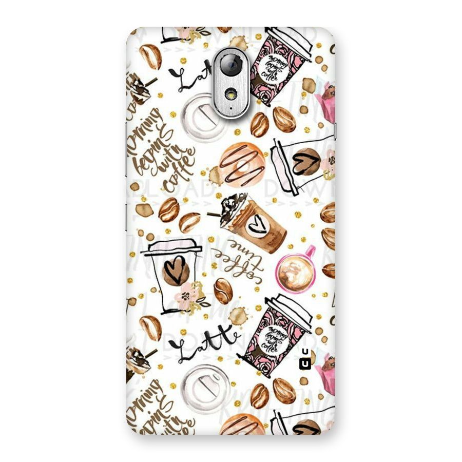 Cute Coffee Pattern Back Case for Lenovo Vibe P1M