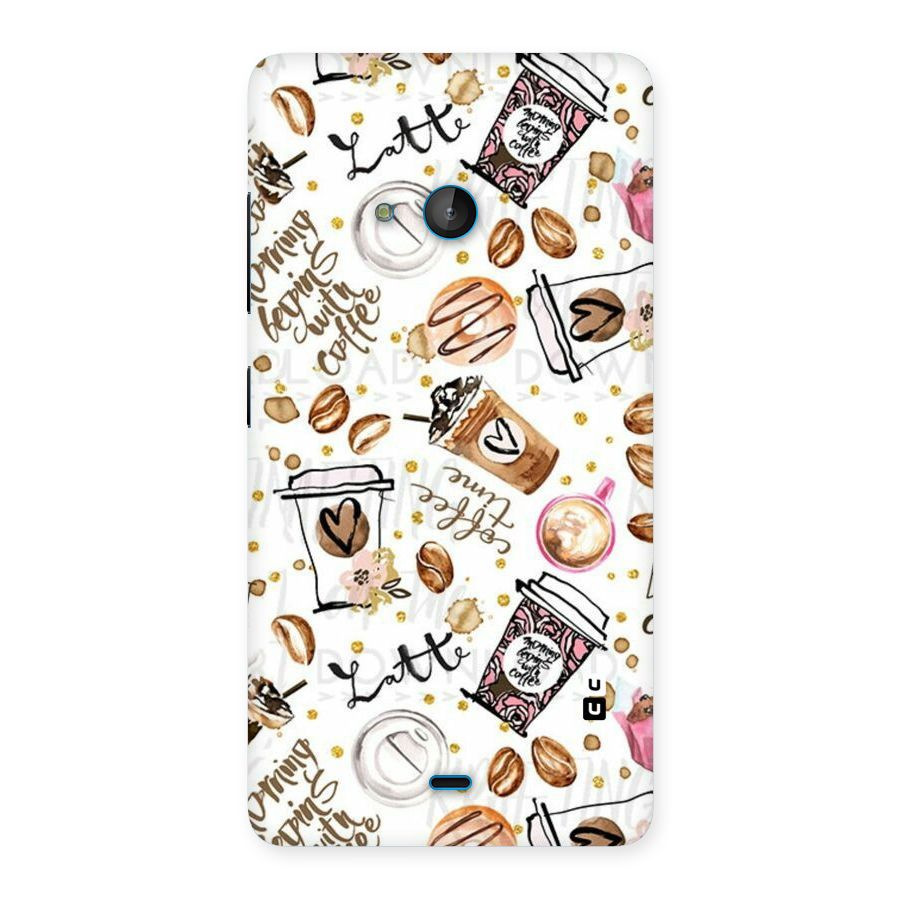 Cute Coffee Pattern Back Case for Lumia 540