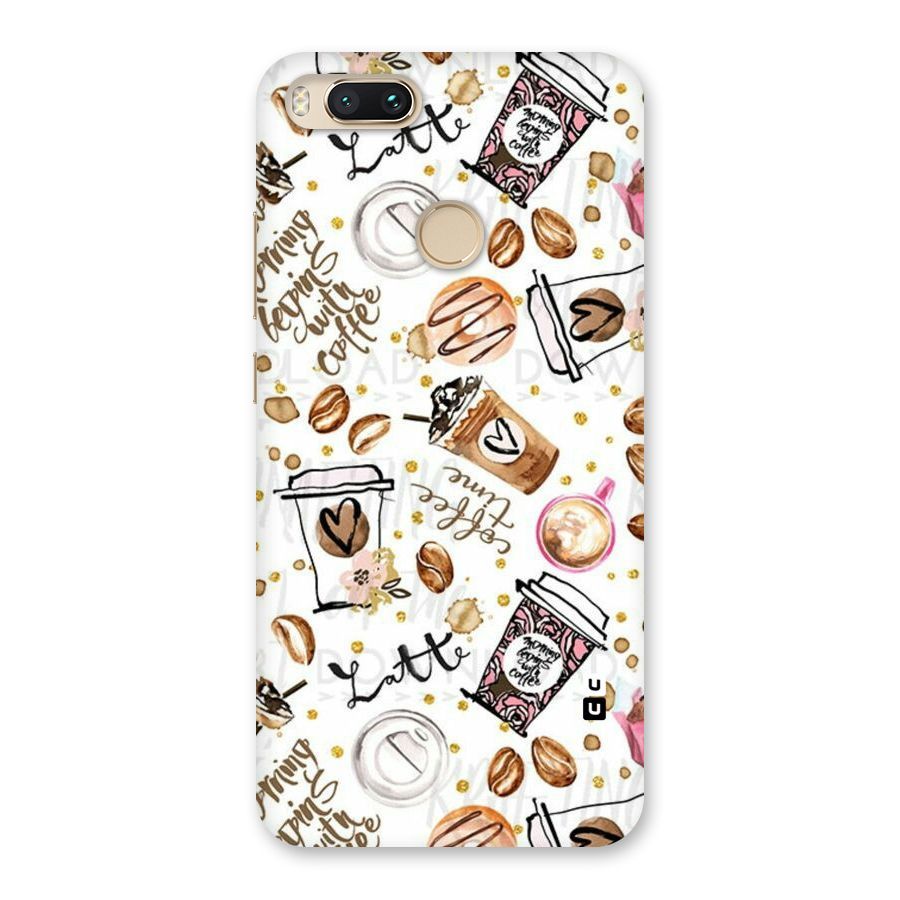 Cute Coffee Pattern Back Case for Mi A1